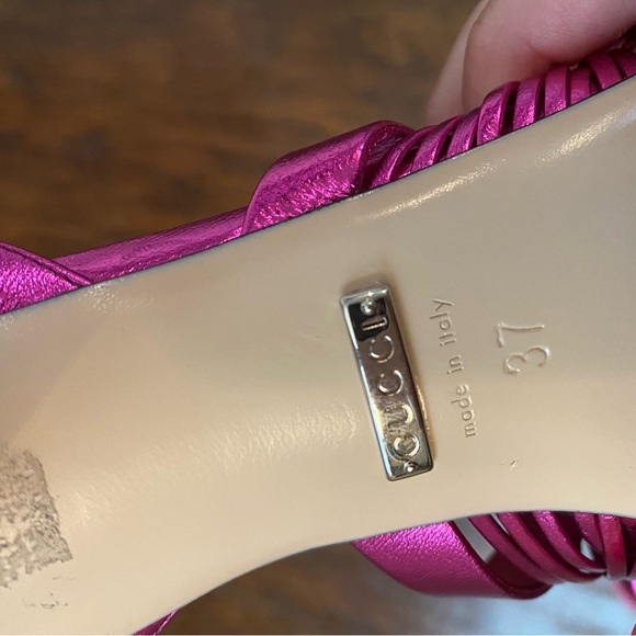 Gucci Pink Slingback Crawford Heeled Sandals - Picture 4 of 10
